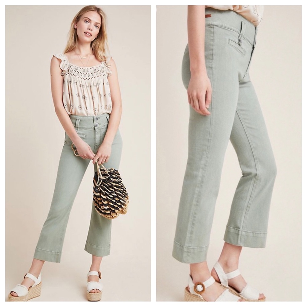 🆕NWT Anthropologie Cropped Flare Utility Jeans